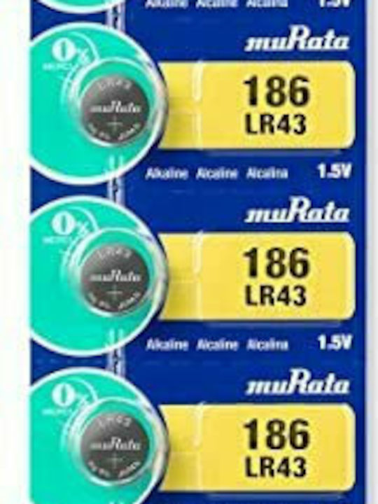 Murata Batterien Alkalisch für Uhren LR43 1.5V 5Stück