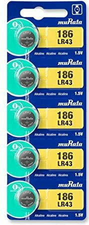 Murata Batterien Alkalisch für Uhren LR43 1.5V 5Stück