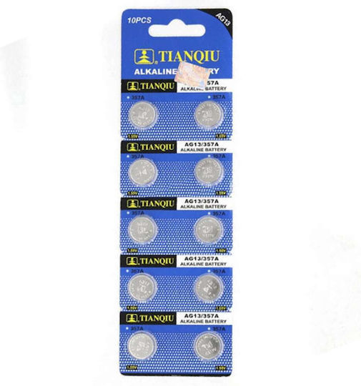 TianQiu Alkaline Watch Batteries LR44 1.5V 10pcs