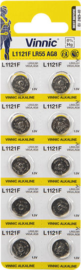 Vinnic Алкални Батерии За часовници LR55 1.5V 10бр