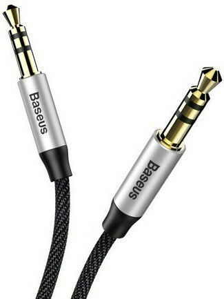 Baseus Cablul Audio 3,5mm Male - 3,5mm Male Negru 1m cu Terminale Placate cu Aur CAM30-BS1