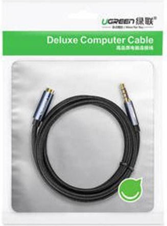 Ugreen 3.5mm Jack Cable 3.5mm Male - 3.5mm Female Black 2m With Gold Plated Terminals 10594