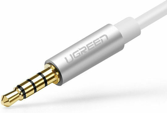 Ugreen Καλώδιο Ήχου TRRS 3.5mm male - 3.5mm female Ασημί 0.2m 30619