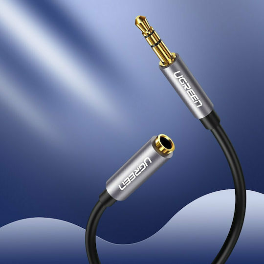 Ugreen 3.5mm Male to 3.5mm Female Audio Cable Silver 3m with Gold Plated Terminals 10595