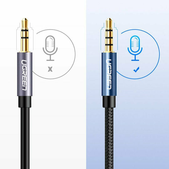 Ugreen 3.5mm Male to 3.5mm Female Audio Cable Silver 3m with Gold Plated Terminals 10595