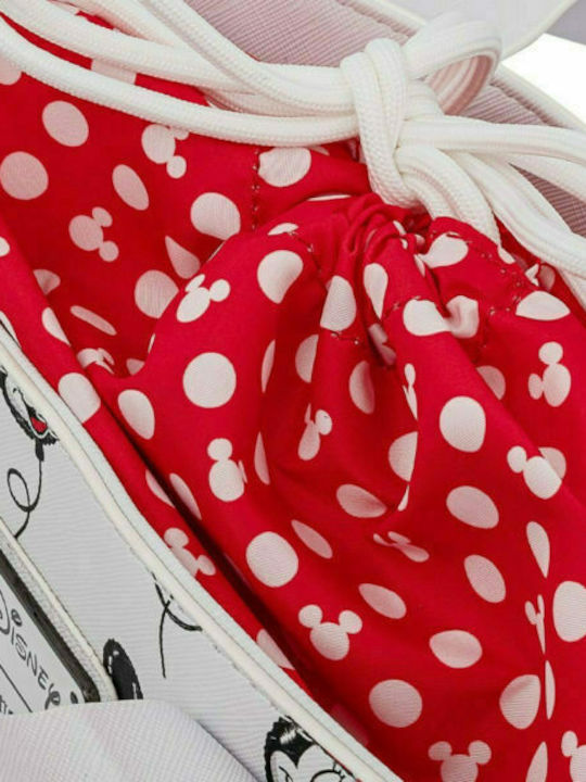 Loungefly Mickey-Minnie Balloons Kinder Rucksack Umhängetasche Weiß 23.7cmx12.5cmx18cmcm