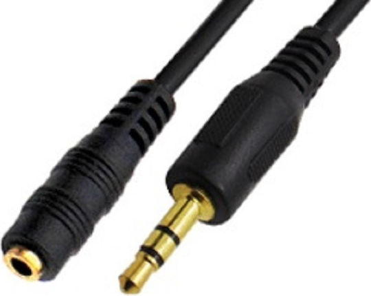 Cablu Audio 3,5 mm Male - 3,5 mm Feminin Negru 1,5 m