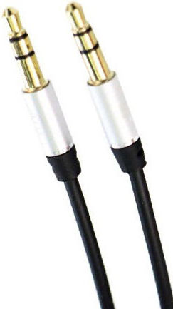 Earldom Καλώδιο Ήχου TRRS 3.5mm male - 3.5mm male Μαύρο 1m με Επίχρυσους Ακροδέκτες ET-AUX15