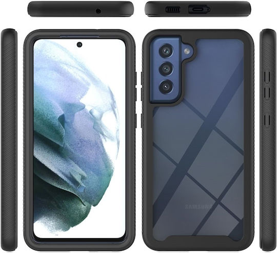 Tech-Protect Defence 360 Full Cover Πλαστικό Σετ με Τζαμάκι Μαύρο (Galaxy S21 FE 5G)