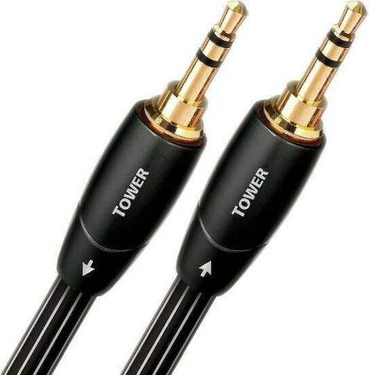 Audioquest 3.5mm Male To 3.5mm Male Black 1m Audio Cable With Gold Plated Terminals Tower