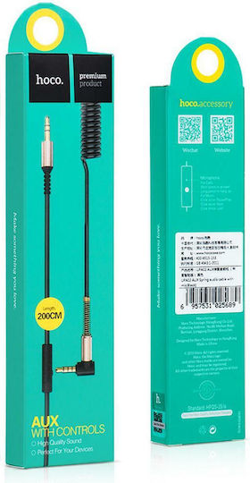 Hoco 3,5mm Klinkenkabel mit 3,5mm Stecker - Schwarz 1m mit Vergoldeten Anschlüssen UPA02