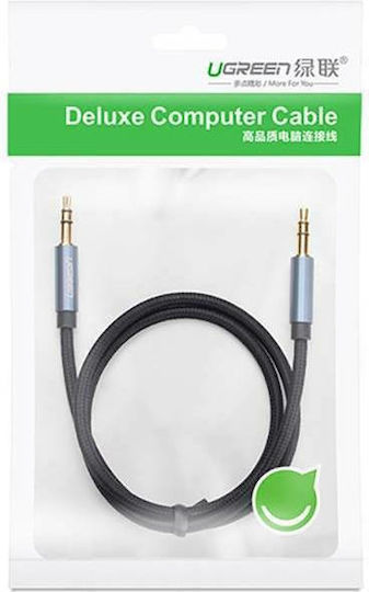 Ugreen 3,5mm Klinkenkabel 3,5mm Stecker - 3,5mm Stecker Blau 2m mit Vergoldeten Anschlüssen 10687
