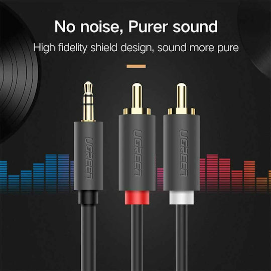 Ugreen 3.5mm Male - RCA Male Audio Cable Black 3m with Gold Plated Terminals 10512