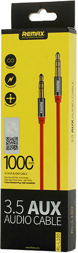 Remax Καλώδιο Ήχου 3.5mm male - 3.5mm male Κόκκινο 1m RM-L100
