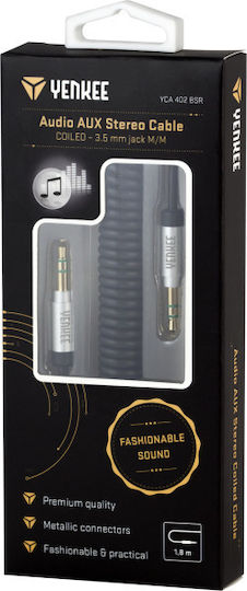 Yenkee Yenkee 3.5mm Jack Cable - 3.5mm Male to 3.5mm Male Silver 1.8m with Gold Plated Terminals YCA 402 BSR