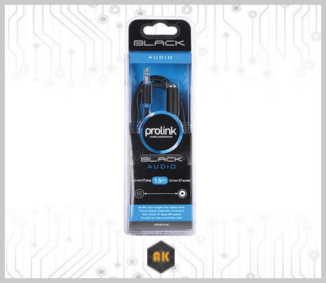 Prolink Καλώδιο Ήχου 3.5mm male - 3.5mm female Μαύρο 1.5m PB106-0150