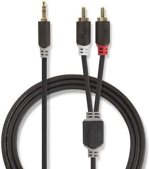 Nedis Καλώδιο Ήχου 3.5mm male - RCA male Μαύρο 3m με Επίχρυσους Ακροδέκτες CABW22200AT30
