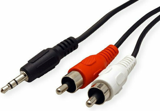 Goobay Καλώδιο Ήχου 3.5mm male - RCA male Μαύρο 1.5m 70440