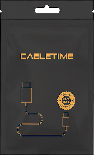 Cabletime Καλώδιο Ήχου 3.5mm male - 3.5mm male Μαύρο 1.8m με Επίχρυσους Ακροδέκτες AV311