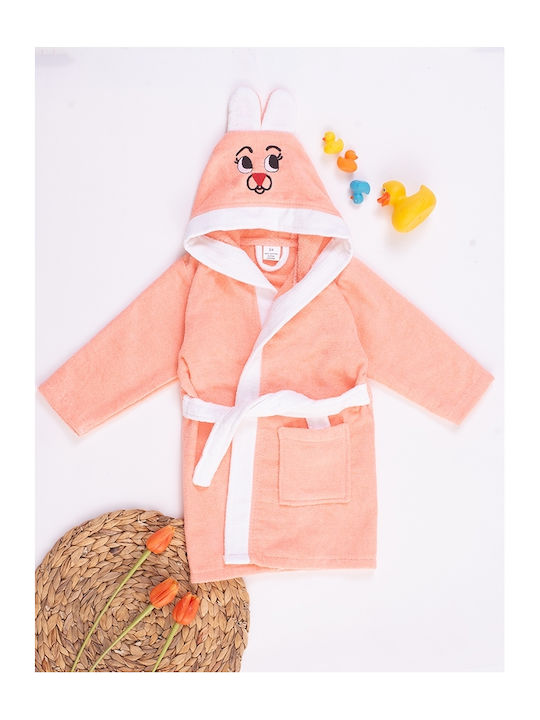 Comfort Kids Hooded Bathrobe Σομόν