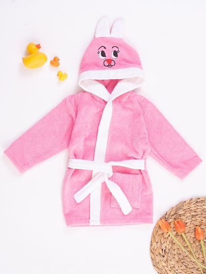 Comfort Kids Hooded Bathrobe Pink