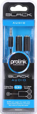 Prolink Καλώδιο TRRS 3,5 mm Stecker - 3,5 mm Buchse Schwarz 0.3m (PB-155-0030)