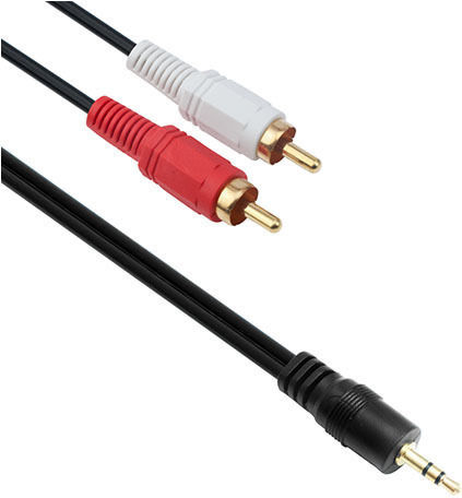DeTech 3.5mm Male to RCA Male Audio Cable Black 3m with Gold Plated Terminals