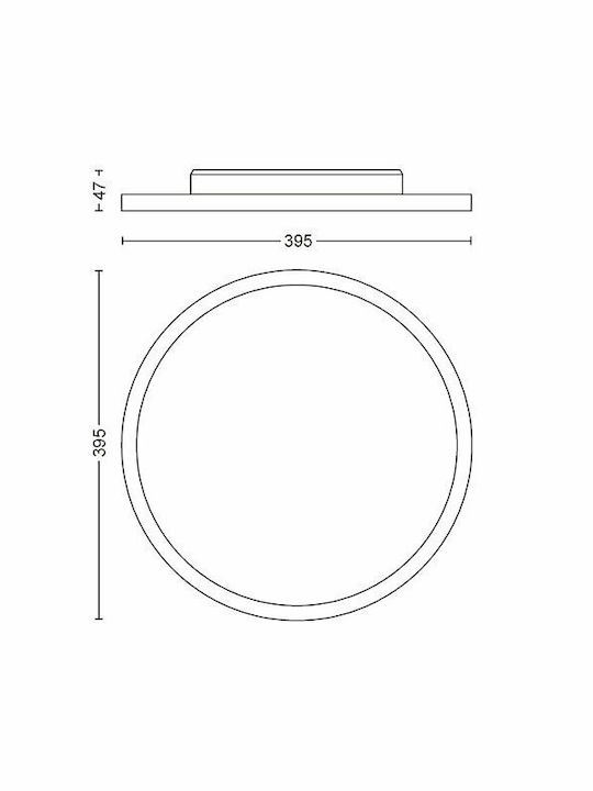 Philips Rotund În aer liber Panou LED Putere 19W cu Bianco reglabil Lumini 45.5x45.5cm.