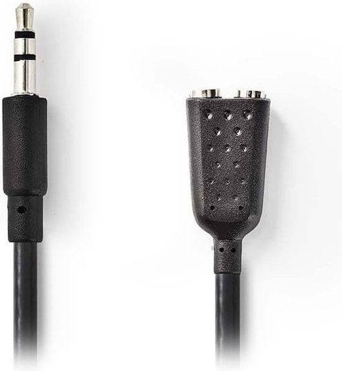 Nedis Cablu Audio Jack 3,5 mm Male - 3,5 mm Feminin Negru 0,2 m CAGP22100BK02