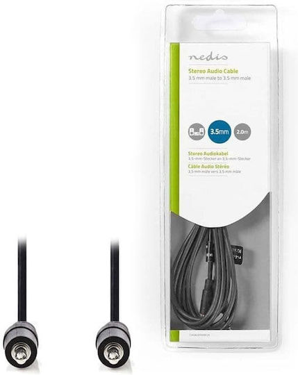Nedis 3.5mm Jack Cable Male - 3.5mm Jack Male Black 2m