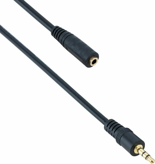 Καλώδιο Ήχου 3.5mm male - 3.5mm female Μαύρο 5m 18149