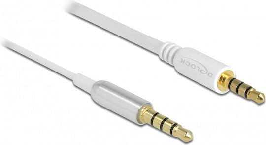 DeLock Καλώδιο Ήχου TRRS 3.5mm male - 3.5mm male Λευκό 0.5m με Επίχρυσους Ακροδέκτες 66073