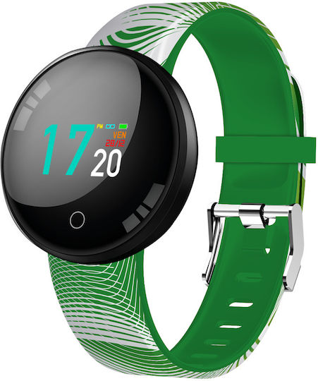 Techmade Joy 40mm Smartwatch με Παλμογράφο (Green/White)