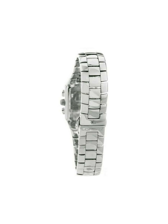 Lorenz Watch Chronograph Battery with Silver Metal Bracelet