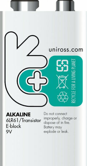 Uniross Alkaline Batteries 9V Power Plus 9V UNALR9VPP-B1