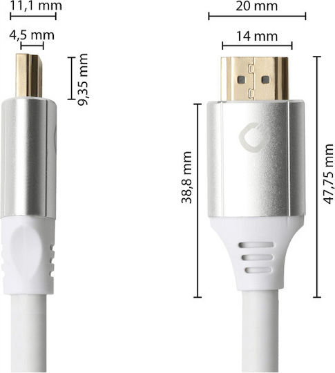 Oehlbach Magic MKII HDMI 2.1 Ultra High Speed 48Gbps 4K 120Hz HDR VRR Kabel HDMI-Stecker - HDMI-Stecker 2m Weiß