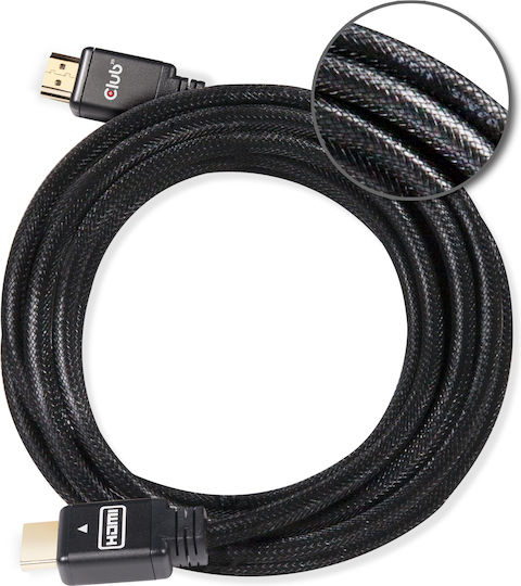 Club3D HDMI 2.0 Premium High Speed 4K 60Hz HDR Braided Cable HDMI male - HDMI male 10m Μαύρο