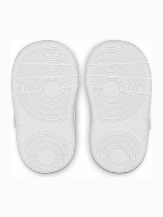 Court Borough Low 2 Kids Sports Shoes With Hoop & Loop Closure White