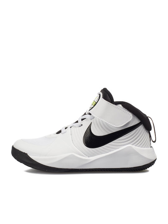 Hustle Team Hustle Kinder Sportschuhe Basketball mit Bügel- und Schleifenverschluss White / Black / Volt