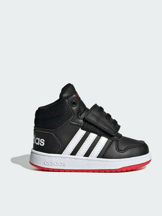 Hoops Hoops 2 Kids Sports Shoes Basketball with Hoop & Loop Closure Core Black / Cloud White / Vivid Red