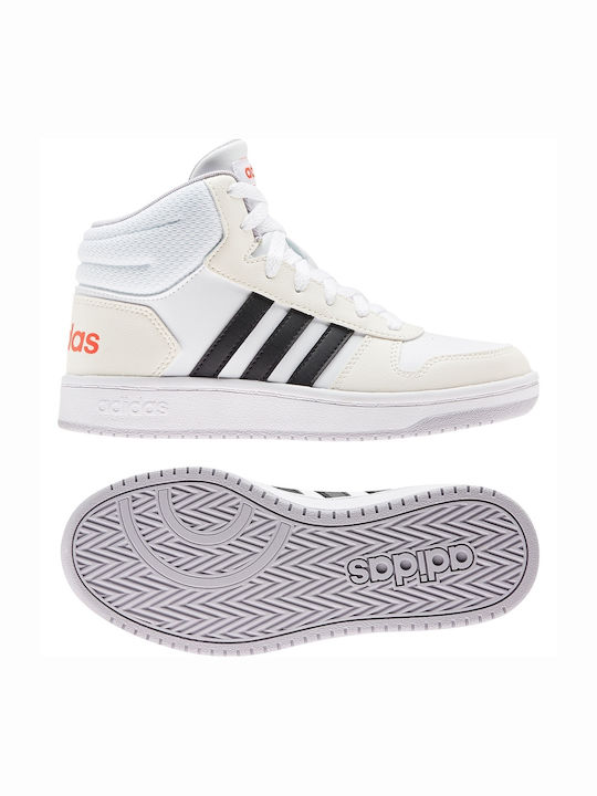 Hoops Hoops 2 Kids Sports Shoes Basketball with Laces Cloud White / Core Black / Semi Solar Red