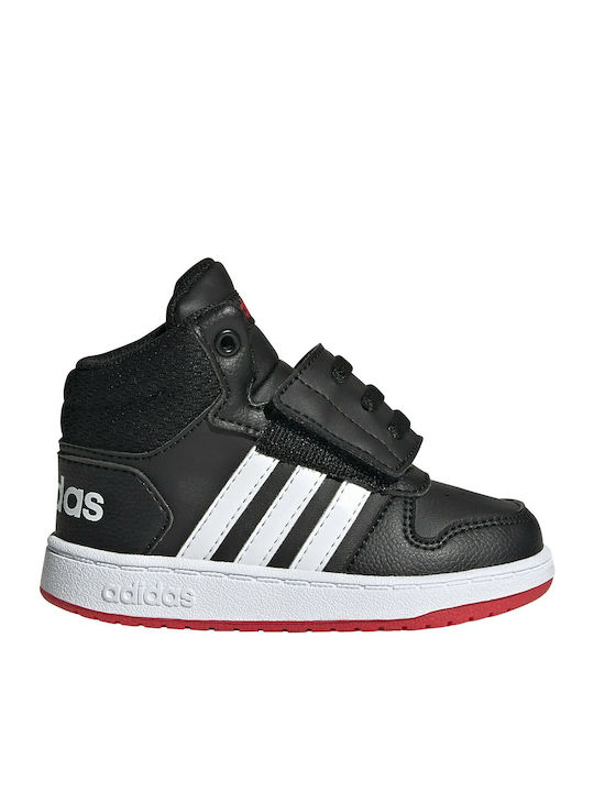 Hoops Hoops 2 Kids Sports Shoes Basketball with Hoop & Loop Closure Core Black / Cloud White / Vivid Red