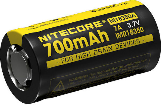 NiteCore NI18350A Επαναφορτιζόμενη Μπαταρία 18350 Li-Mn 700mAh 3.7V 1τμχ