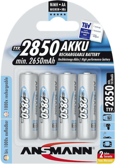 Ansmann Επαναφορτιζόμενες Μπαταρίες AA Ni-MH 2850mAh 1.2V 4τμχ