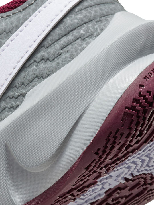 Hustle Team Hustle D 10 Kids Sports Shoes Basketball with Laces Smoke Grey / Pure Violet / Dark Beetroot
