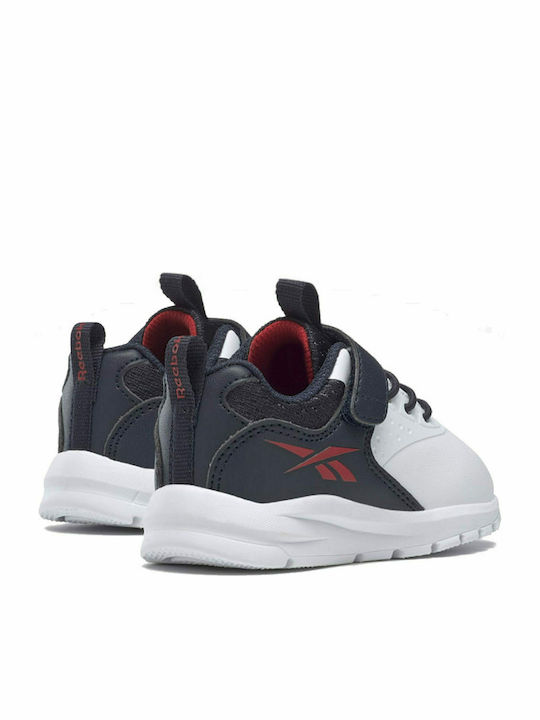 Rush Runner Rush Runner 4 Kids Sports Shoes Basketball with Hoop & Loop Closure Cloud White / Vector Navy / Vector Red