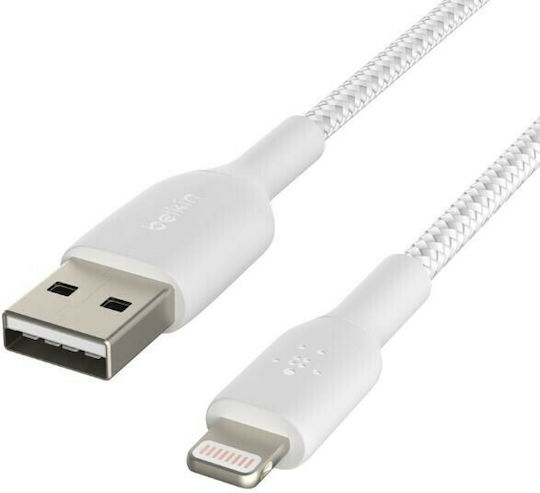 Belkin Braided USB-A to Lightning Cable White 0.15m (CAA002bt0MWH)