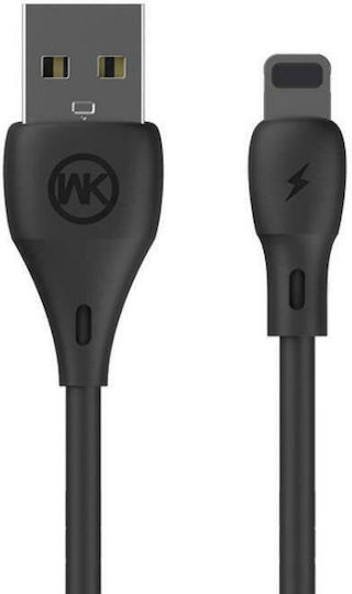 WK WDC-072 USB-A to Lightning Cable Μαύρο 1m