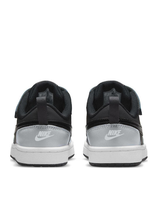 Court Court Borough Kids Sports Shoes Basketball with Hoop & Loop Closure Gray