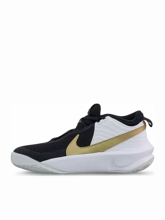 Hustle Team Hustle D 10 Kids Sports Shoes Basketball with Laces Black / Metallic Gold / White